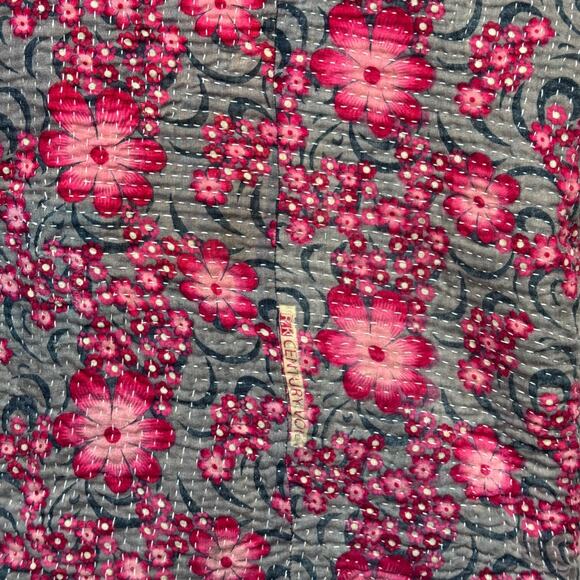 Earthbound Trading Co Quilted Jacket Women Japanese India Floral Cotton S/M - Picture 7 of 13